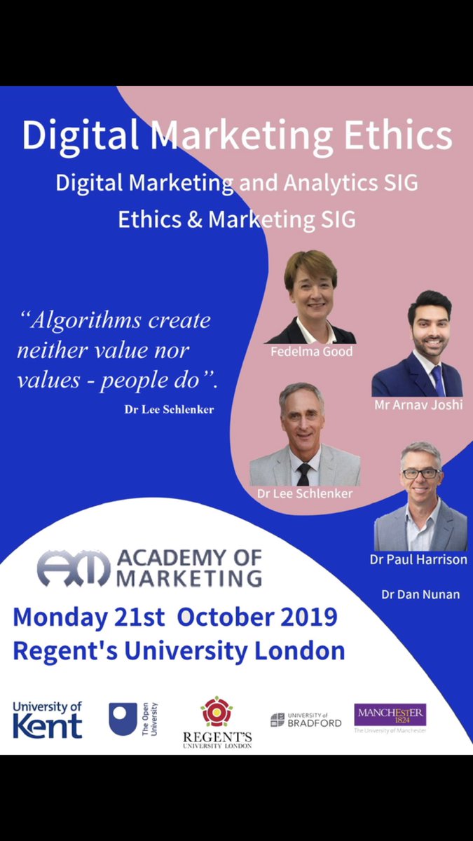 pierre_stasse's tweet photo. Counting down the days ( d-4)for this burning conference about Digital Marketing Ethics.
Looking forward to networking this Monday @regentsuni with @anabelsgm and many more
#DigitalMarketing #international #marketingethics #networking #studentmaster https://t.co/UpSPWsVCRD