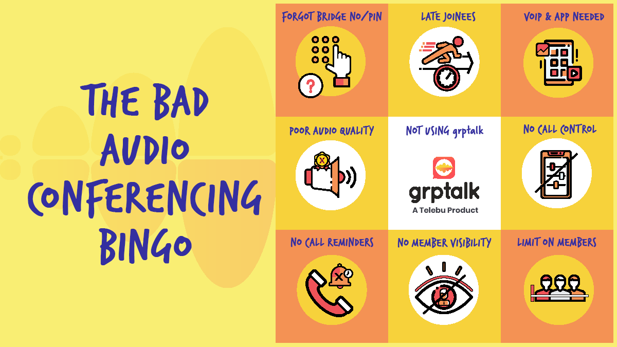 grptalk's tweet photo. Are bad audio conference calls a routine now? Switch to grptalk for a hassle-free experience. To know more, visit https://t.co/3pamp2AzWR
#telebu #communication #enterprisecommunication #audioconference https://t.co/eAcU1BCEMm
