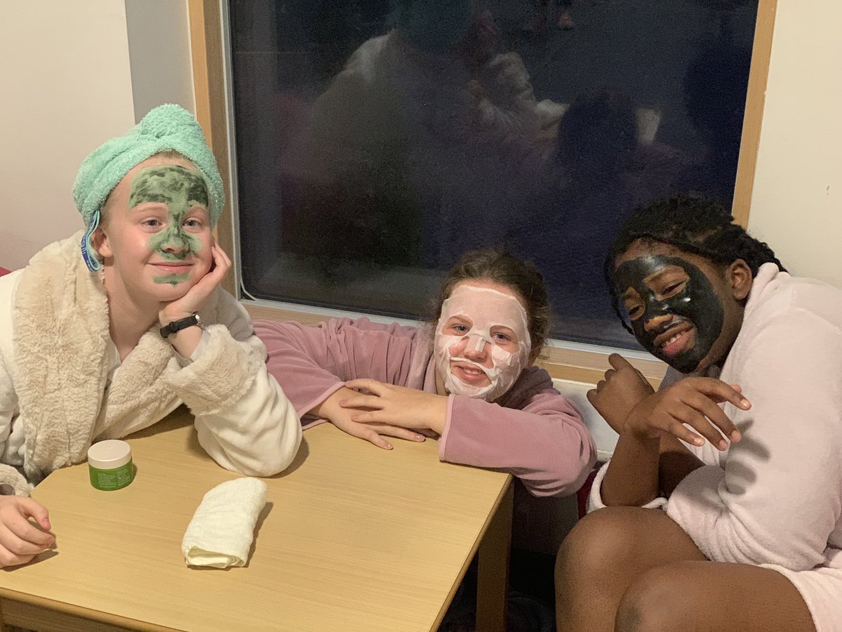 When you wake girls up in house you’re never quite sure what will greet you: this morning has been delightful with girls working, singing, making animal towels and using face masks #whatboardinglookslike #happyhouse #spottheworkers