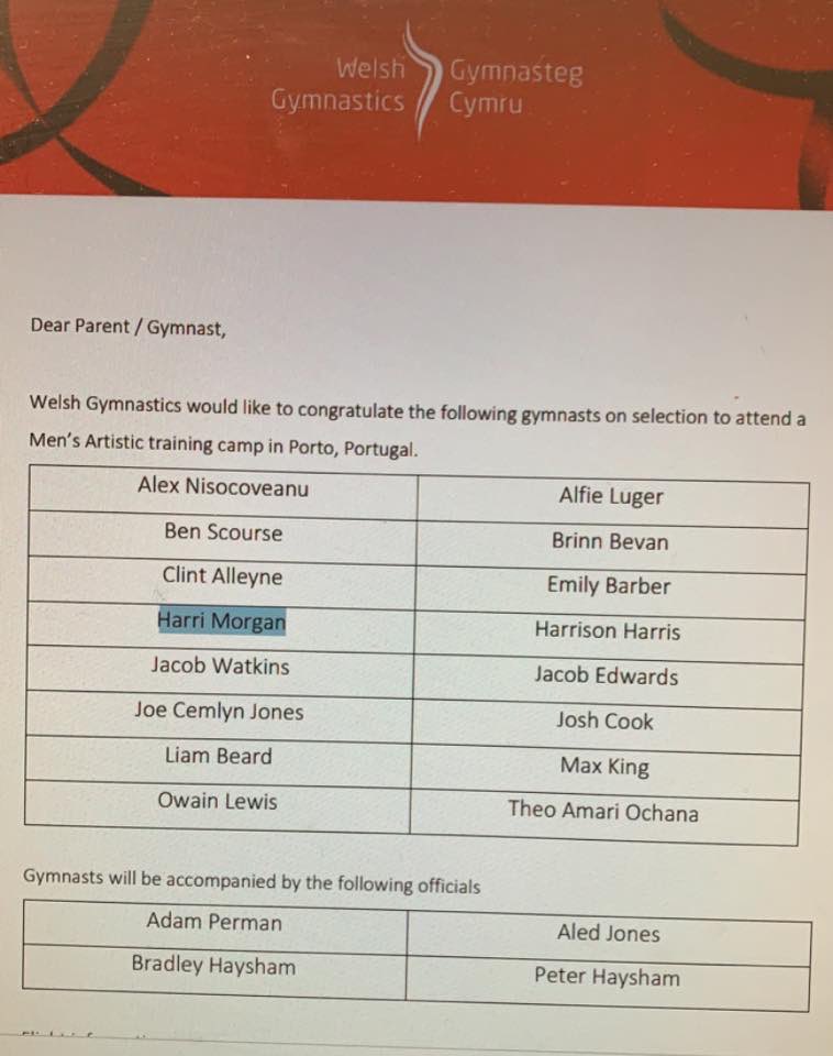 Congratulations to Harri Morgan on being selected to attend a Men’s Artistic Training camp in Porto, Portugal for Welsh Gymnastics🏴󠁧󠁢󠁷󠁬󠁳󠁿🤸🏻‍♂️Good luck from all at Llantwit Major #teamllantwit