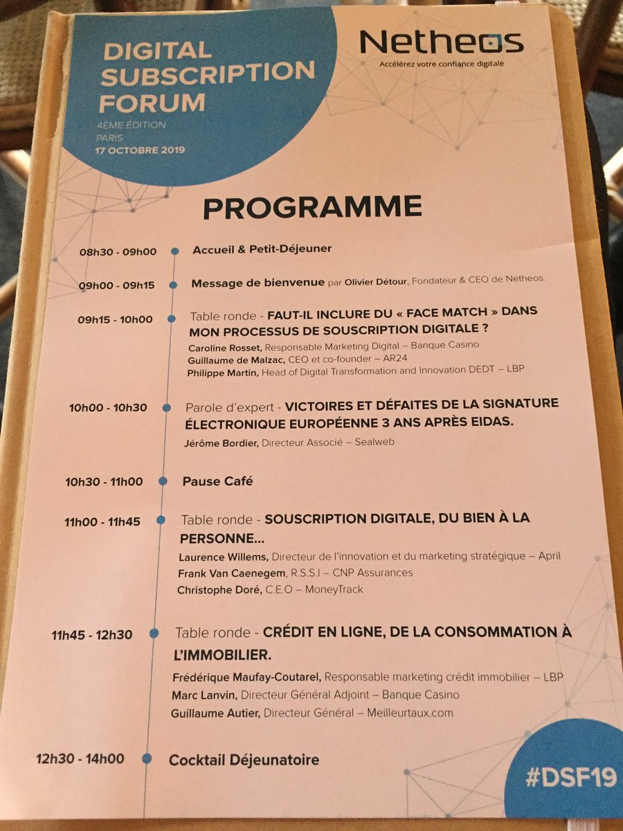 isamorandeau's tweet photo. C'est parti ! Digital forum subscription #dsf19 : face match et souscription digitale. 1ers retours d'expérience @LaBanquePostale @BanqueCasino @AR24_fr https://t.co/GvOu4quUBQ