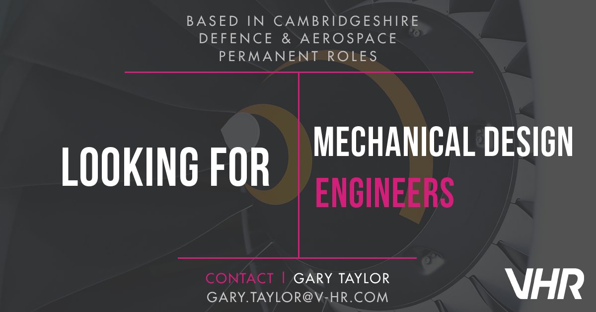 VHRofficial's tweet image. NEW JOB OPPORTUNITY: #MechanicalDesignEngineers. Email our #Recruitment #Specialist at Gary.Taylor@v-hr.com for more information or take a look on our jobs page - bit.ly/2MLIiig #Jobs #Career #JobSearch #Cambridgeshire *Must hold the right to live and work in Europe*