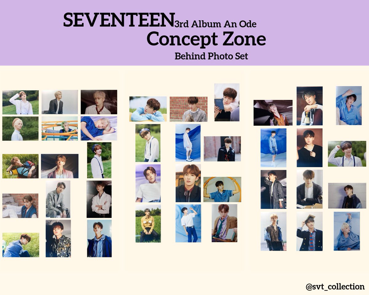 세븐틴 인화사진 Seventeen 3rd Album An Ode Concept Zone Behind