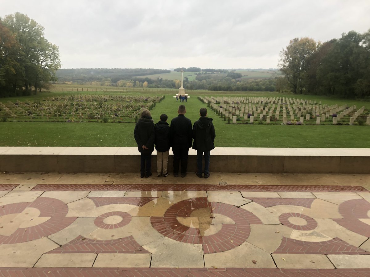 Day 2 was very wet and windy giving us a real insight into the conditions for soldiers on the front line. We visited: Beaumont Hamel, Sunken Lane, Hawthorn Crater, Caterpillar Valley Cemetery and Thiepval Memorial.