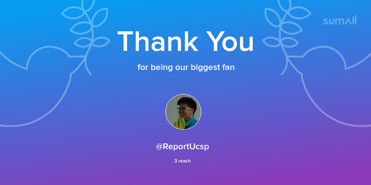 Our biggest fans this week: ReportUcsp. Thank you! via sumall.com/thankyou?utm_s…