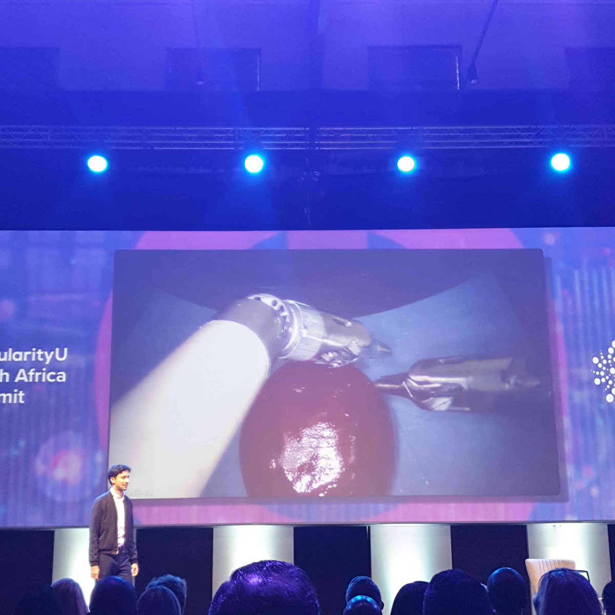 Robotics able to remove and stitch back the skin of a grape without disturbing the flesh #FutureProofAfrica