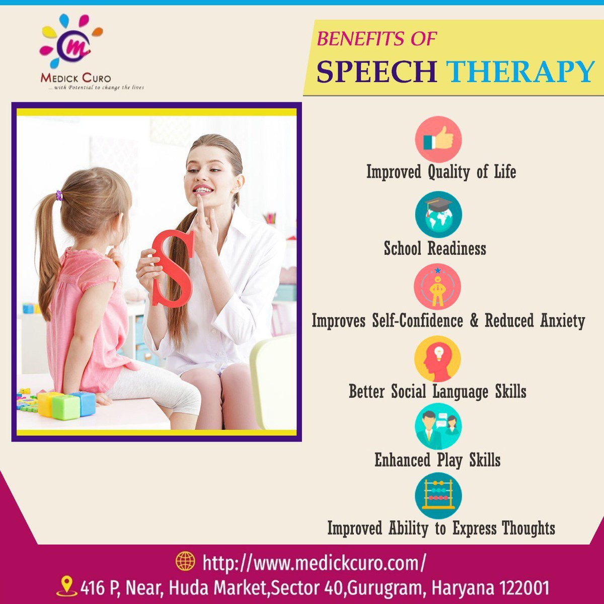 Medickcuro's tweet photo. #Speechtherapy is often thought of as the avenue to help teach children how to say their speech #sounds correctly.
#Speech #benefits #Childtherapy #Gurgaon #occupationtherapist #autism #child #speechproblem #gurugram #medickcuro #oral #communication #gurugram #india #childcare https://t.co/e9c4mD2gLr