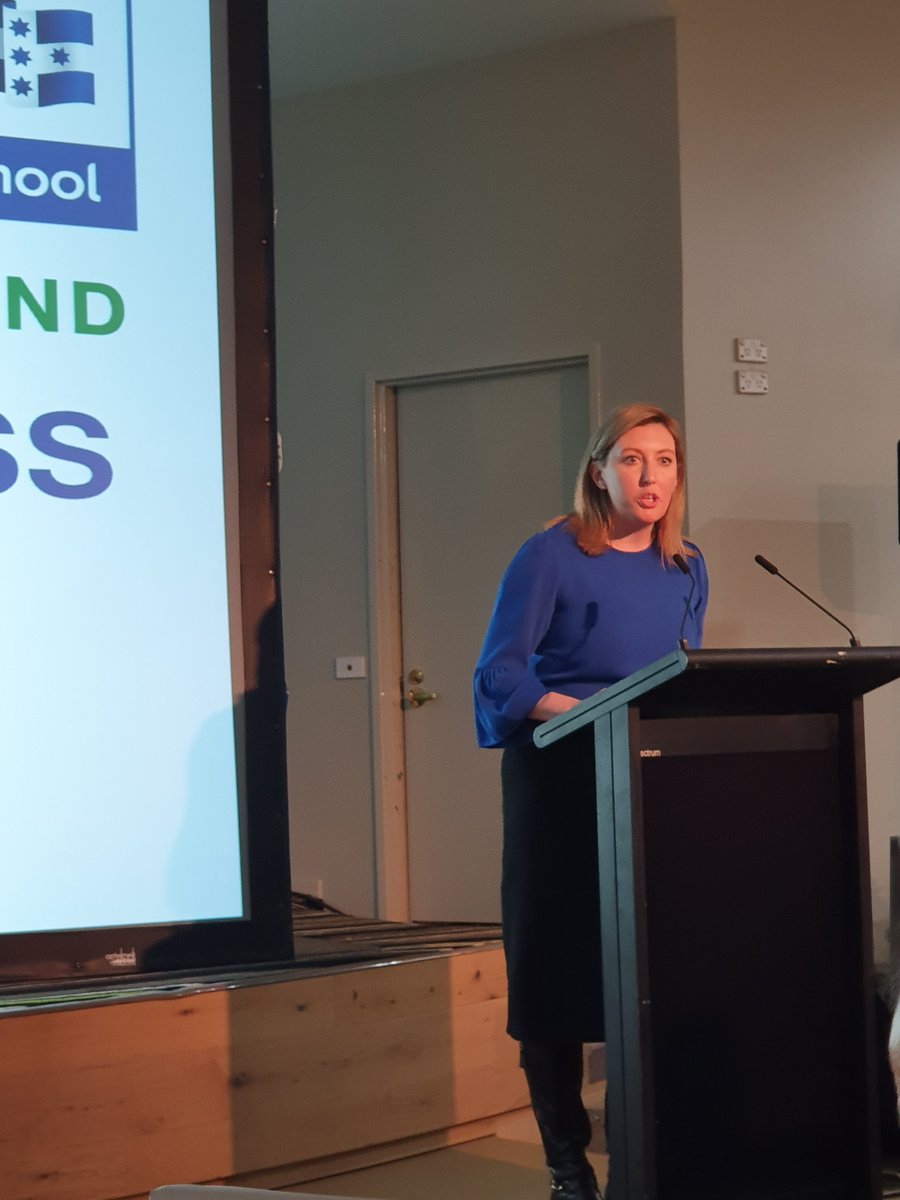 Leigh Kennedy addressing the crowd at the Federation Business School East Gippsland Business Awards #Feduni