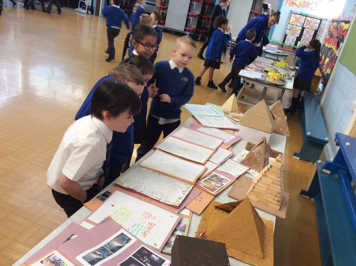 Parkfield's tweet image. Classes are enjoying looking at all of this half-term&apos;s #LearningLog work this morning.