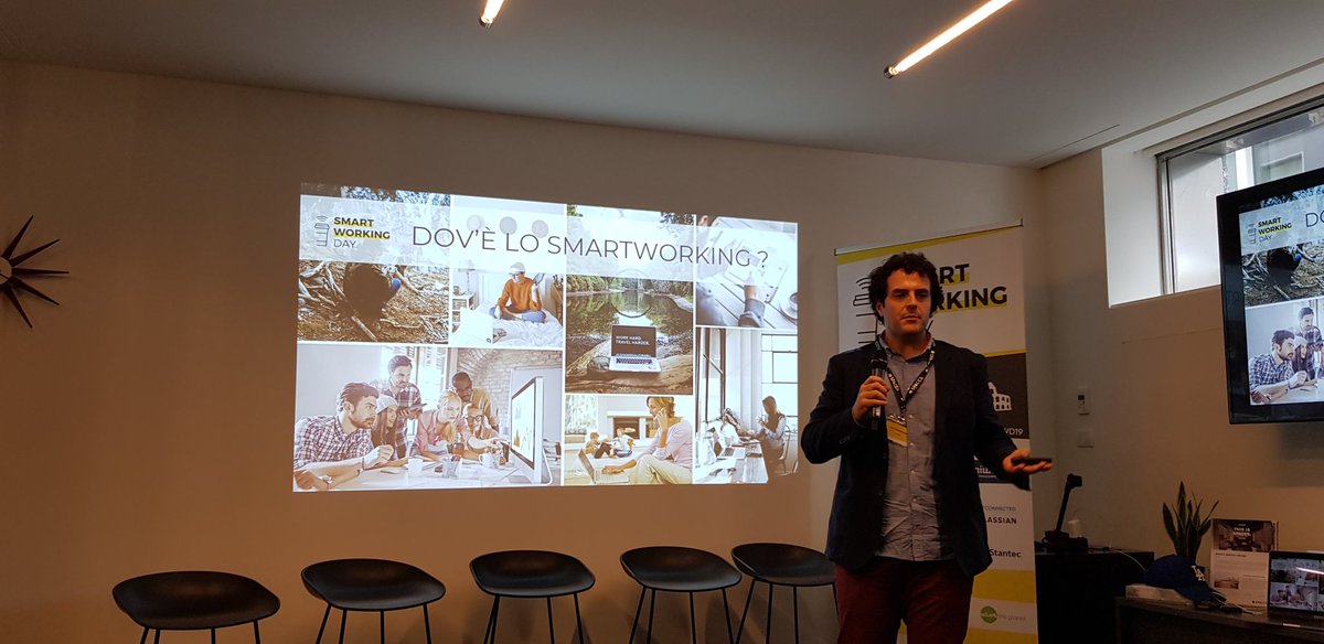 manageritalia's tweet photo. #SWS19 #smartworking non vuol dire (solo) lavorare da casa. Tecnologia, nuovi ambienti, cultura. Verso l'ufficio smart: superiamo il modello gerarchico con gli uffici chiusi x i manager e gli open space x gli altri dove la distrazione abbonda. Verso l'activity based working https://t.co/TYcPsxZ20I