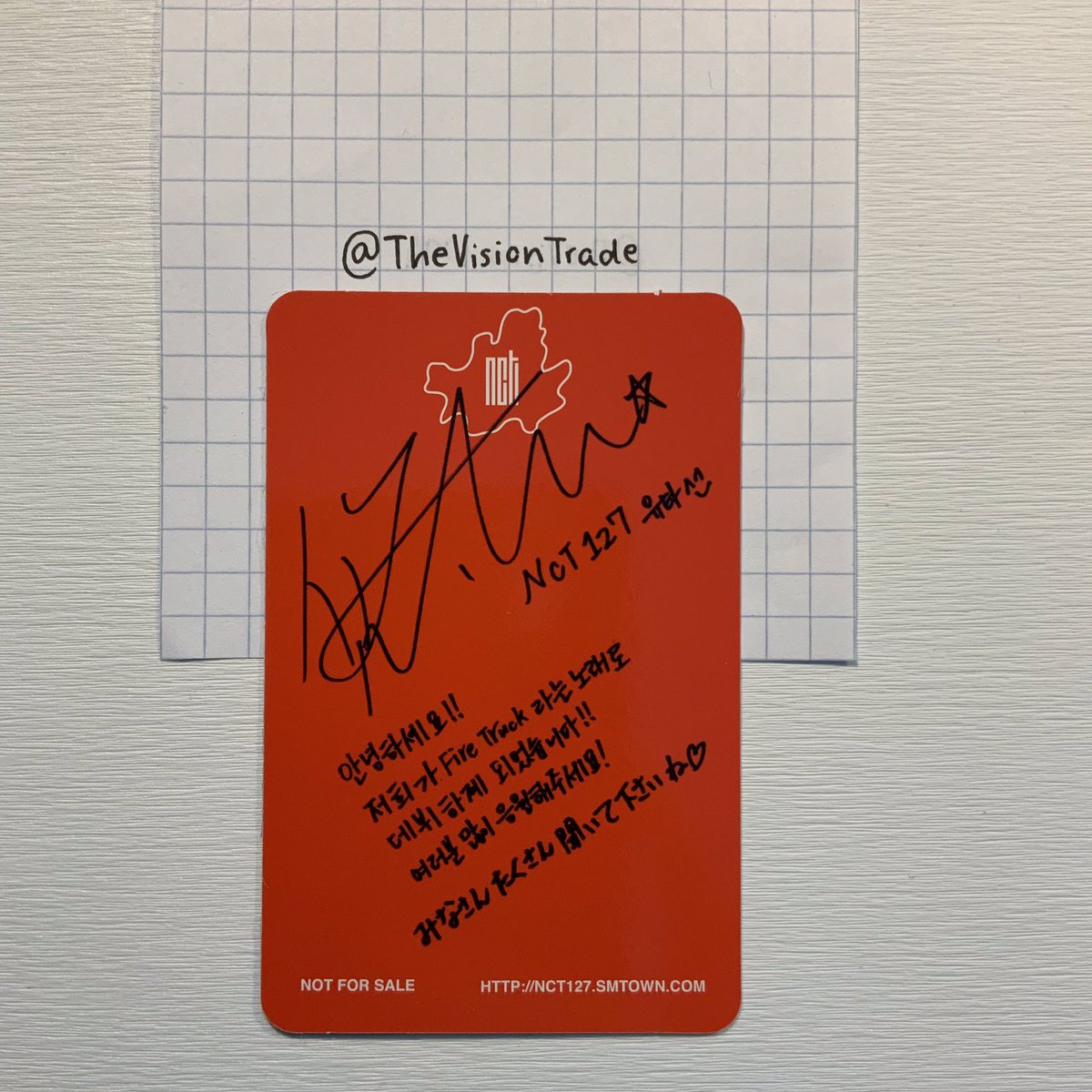 TheVisionTrade's tweet photo. [WTT] NCT 127

album: firetruck
have: yuta
want: haechan, jaehyun or mark
location: slovenia
worldwide: europe only (maybe ww)

@nctrade_eu @NCTtradingEU @NCT_tracing @kpoptradeEU @tradesinkpop @TradesKpop @tradkpop @kpopthriftshop @photocard_kpop @kpopswapndrop https://t.co/096p0sfkmh