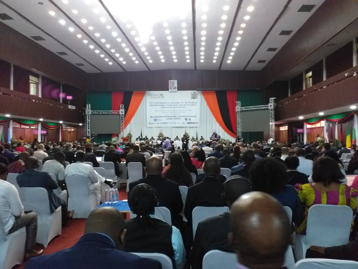 BernardSabiti's tweet image. #COM5 : Day 4 at the AU Ministers Conference on Civil Registration and Vital Statistics in Lusaka. Zambia&apos;s Home Affars minister, the host, is welcoming guests. He gives an impressive account of Zambia&apos;s CRVS journey, including installing a the #OpenCRVS system.
