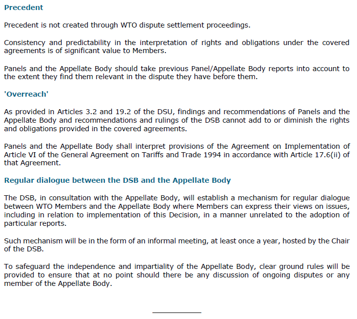 Screenshot of final third of the draft decision (Annex)