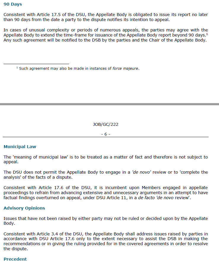 Screenshot of second third of the draft decision (Annex)