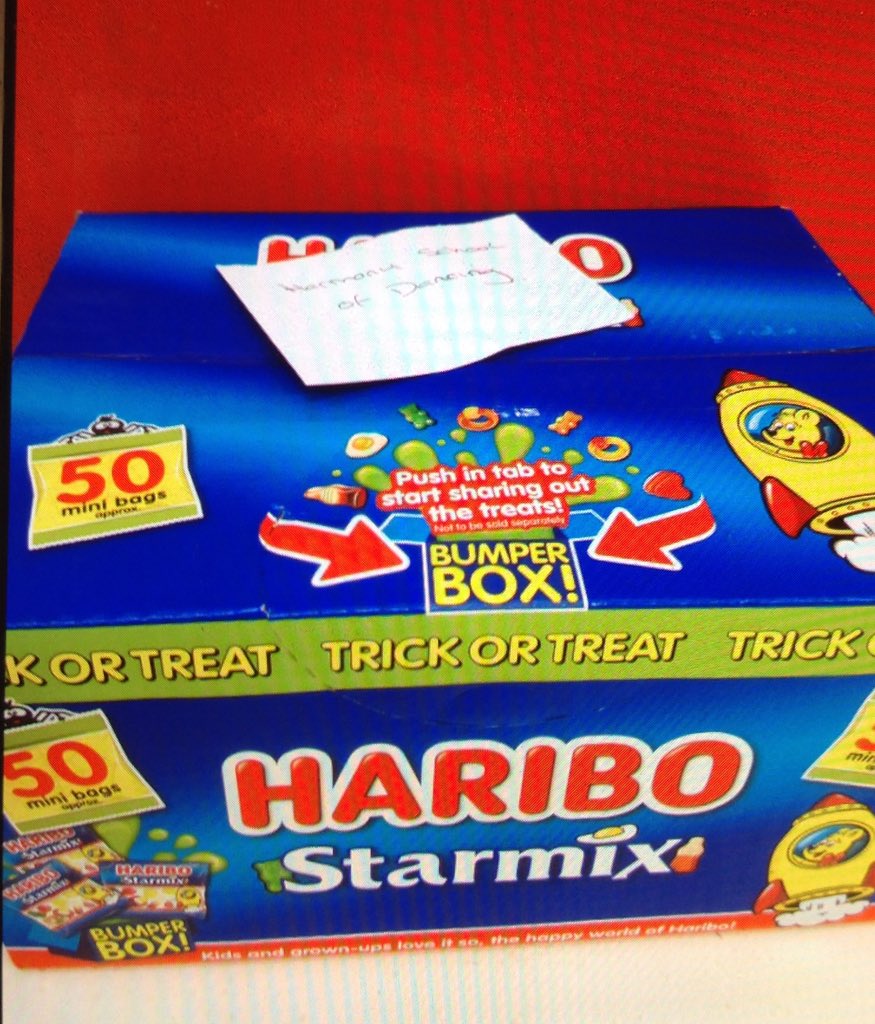 Tesco Amersham - donating today -
Pumpkins for Sue cook farm
Raffle prize for Thomas Ball charity event
Sweets for harmony school of dancing Halloween fundraising