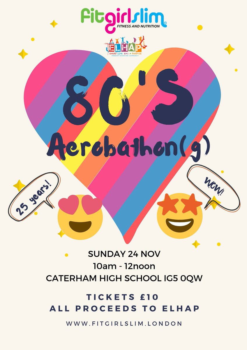 ELHAP's tweet photo. Dust off your 80’s gear and raise some money for ELHAP! #charity #elhap #exercise #disability https://t.co/1QzBNNJvet