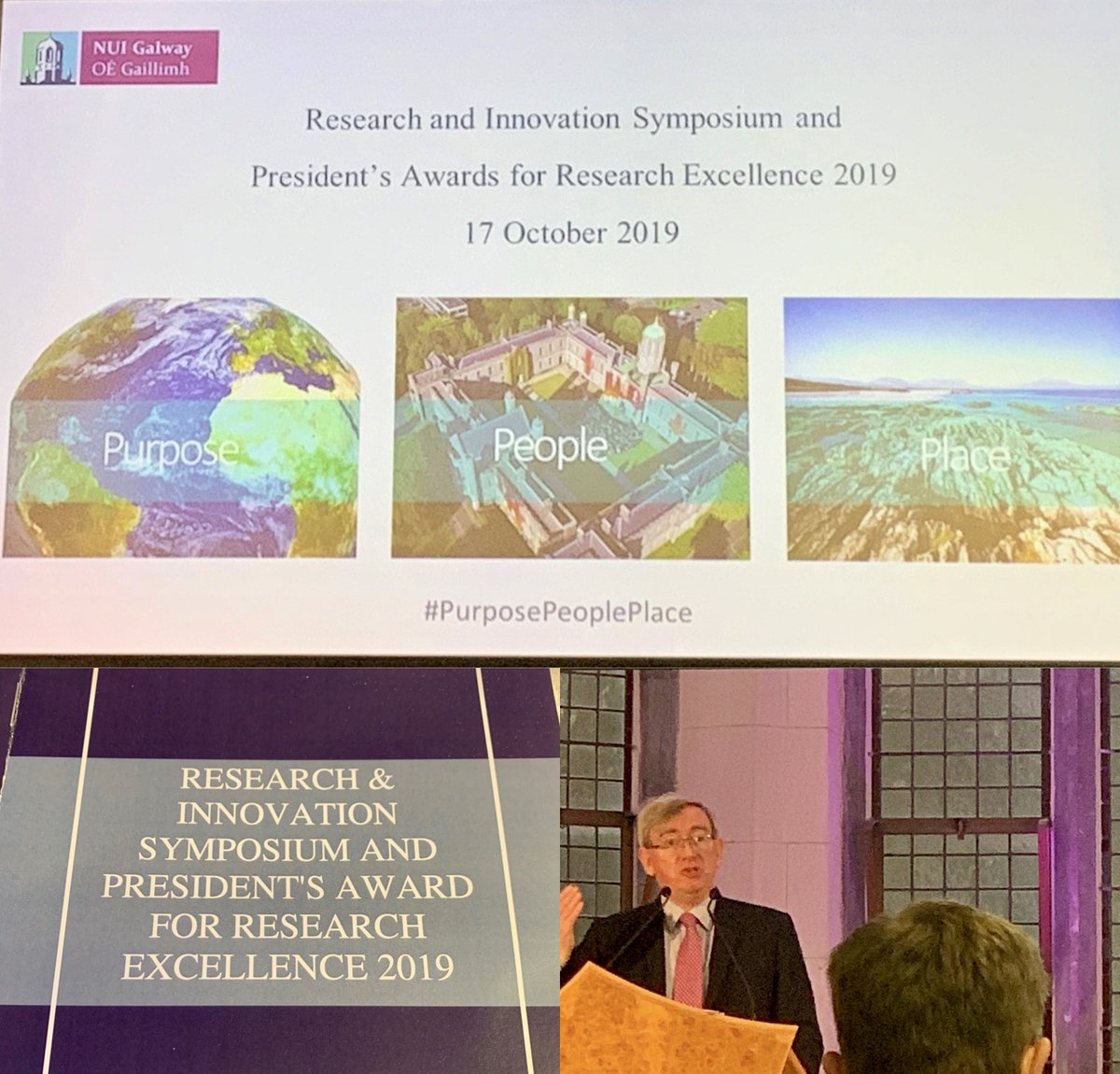 President Prof. Ciarán Ó hÓgartaigh opens the @nuigalway Research and Innovation Symposium and reflects on impact for and of research regionally and beyond the horizon #PurposePeoplePlace @ResearchatNUIG @edtechne