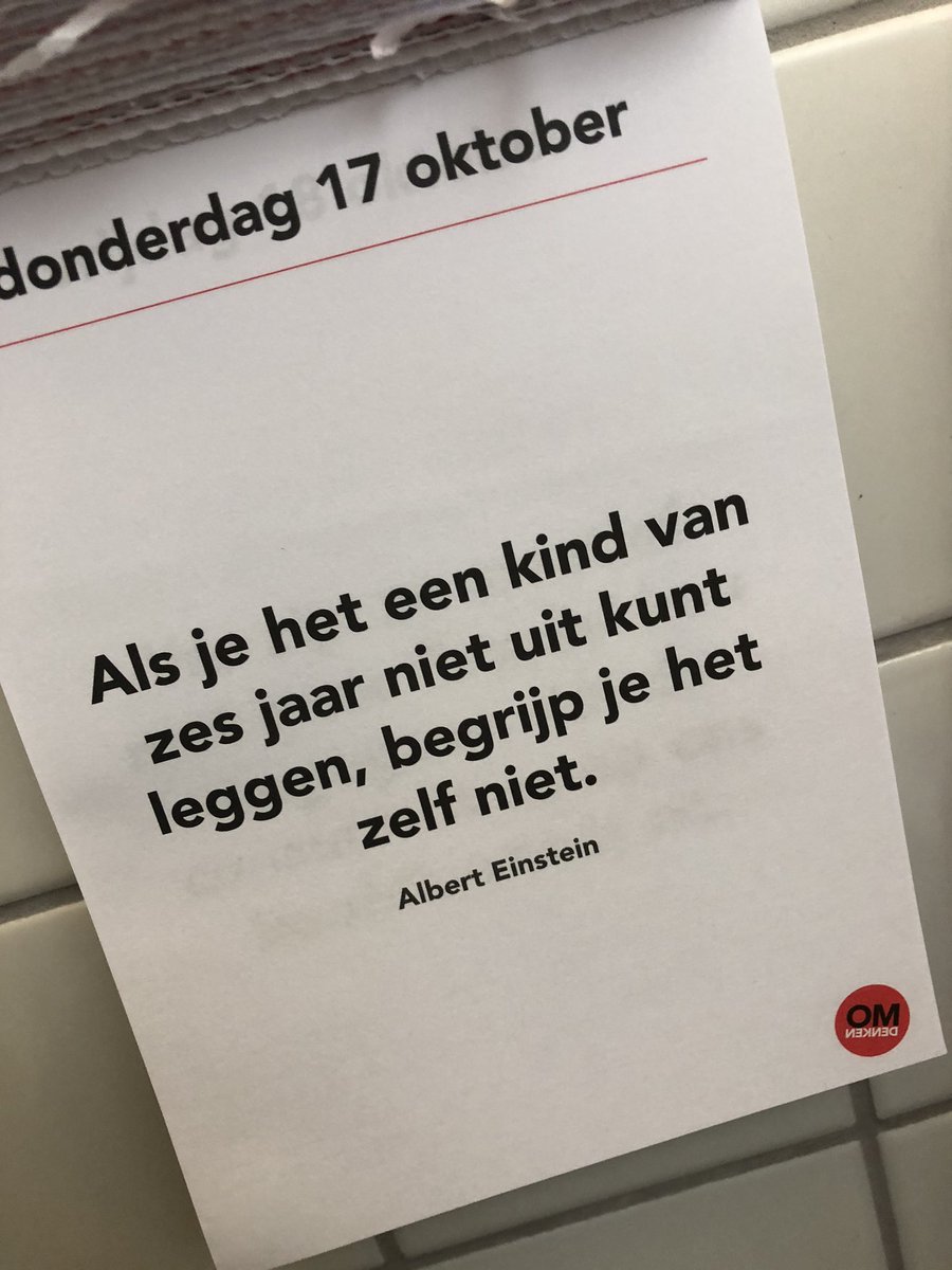 Read on my calendar that Einstein said that if you could not explain something to a six year old,  you did not understand it yourself. Good inspiration for the <a href="/IAASB_News/">IAASB</a> LCE project and for standard setting in general ( including my own at <a href="/nbacc/">Koninklijke NBA</a>) <a href="/AccountancyEU/">Accountancy Europe</a> <a href="/KaiHag1/">Kai Morten Hagen</a>