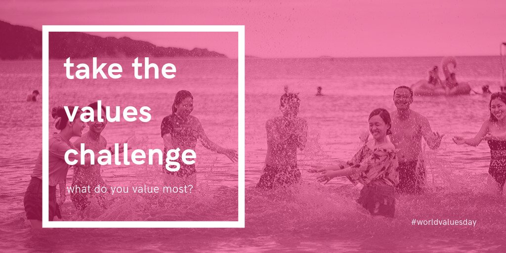 There is inevitably a gap that grows between how we could live our #values &amp; how we actually behave - this gap can often have a significant impact on our #wellbeing. Make time to appreciate your values today for #WorldValuesDay with our Values Challenge! worldvaluesday.com/values-challen…