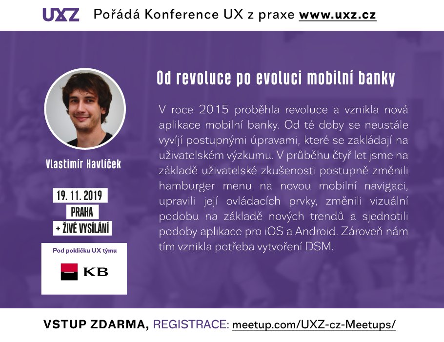 První přednáška na Pod pokličkou #UX týmu v <a href="/komercka/">Komerčka</a> bude od Vlastimír Havlíček (@VediThita): Od revoluce po evoluci mobilní banky. Registrace nutná na Meetup-com. meetup.com/UXZ-cz-Meetups…