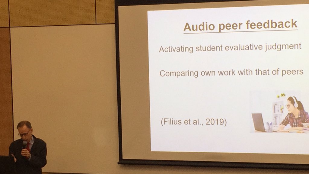 PhilSmythEAP's tweet photo. @CarlessDavid explains how audio peer feedback might be a promising alternative to teacher telling audio feedback #WinstoneCarless https://t.co/NHyaWUbqGW