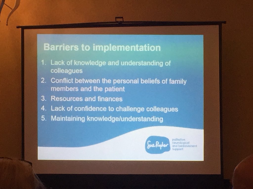 JamesNorris's tweet photo. Barriers to #HumanRights implementation in end of life care. #EOLC https://t.co/Dquf87iUVz
