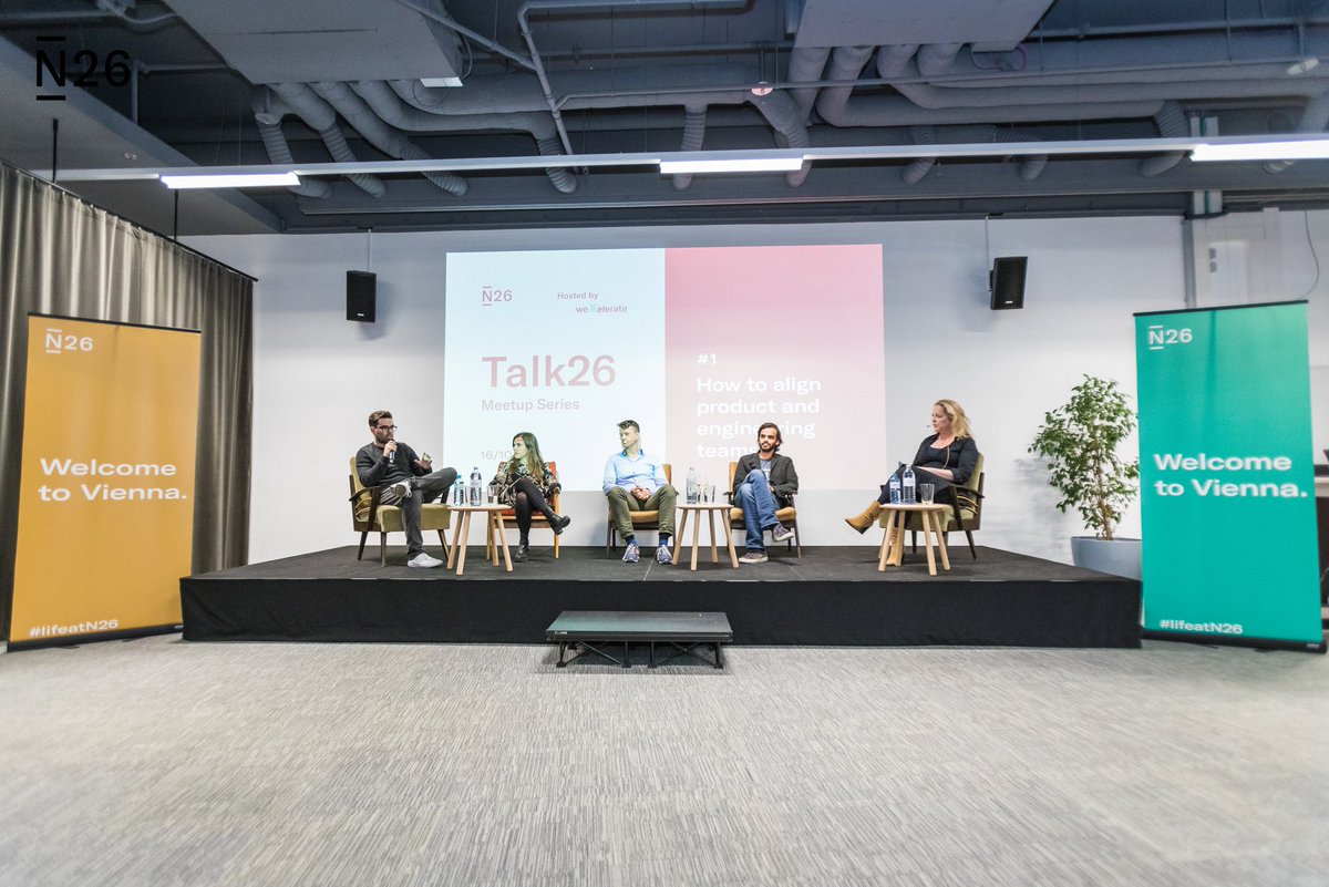 N26Careers's tweet photo. Thanks to everyone who joined our first #Talk26 #meetup in #Vienna yesterday and to our panelists @emvanboven, Gino and @MobileGeekGirl from @n26, @prla from @TourRadar and Christoph from @ready2orderGmbh. It was great! ⭐
#N26events #N26VIE https://t.co/3tWVOy6Xfn