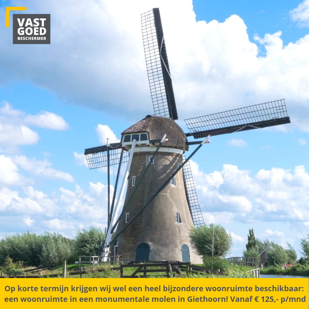 devgb_nl's tweet image. Wil je graag in een #bijzondere #woonruimte wonen? Dan is wonen in een #monumentale #korenmolen in #Giethoorn iets voor jou! De woonruimte beslaat maar liefst vier woonlagen, meerdere kamers én badkamers. De voorkeur gaat uit naar een leuk stel! Interesse? bit.ly/32nq3q3