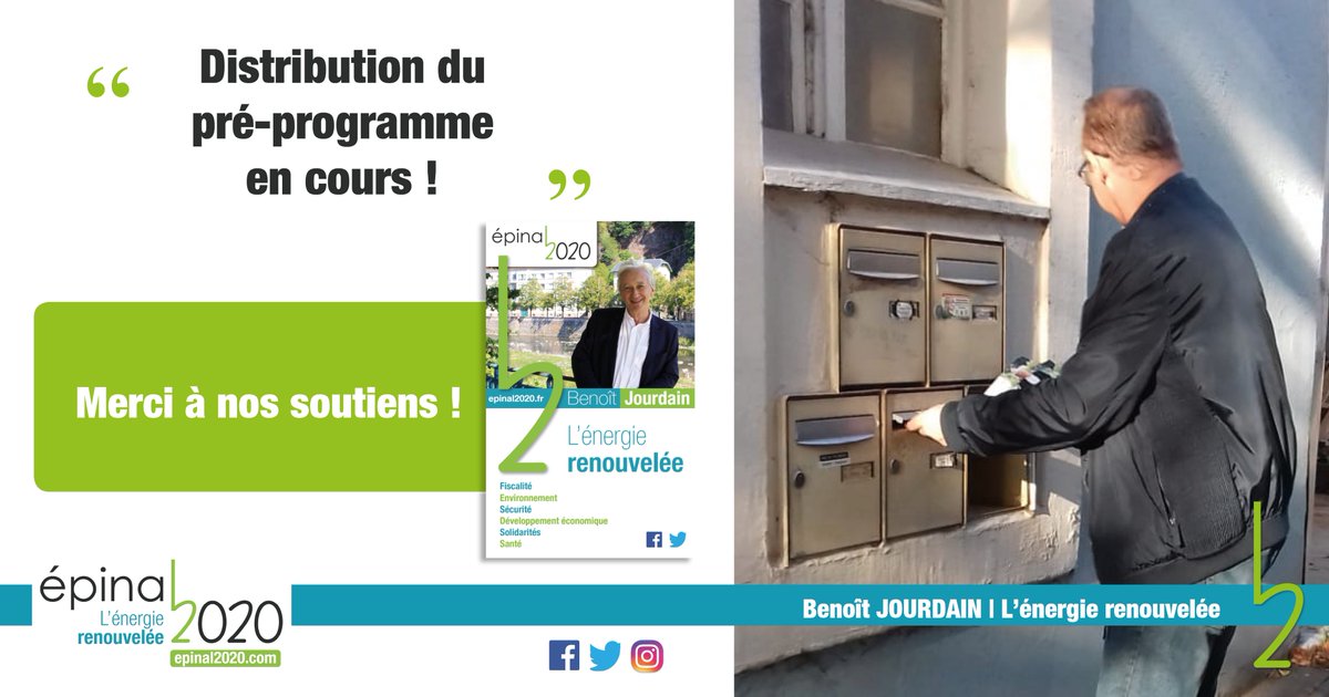 epinal2020's tweet photo. Distribution du pré-programme en cours ! Merci à nos équipes ! #epinal2020 #epinal #municipales2020 #merci #EnergieRenouvelee @jourdain_benoit https://t.co/dFPNimkmxP