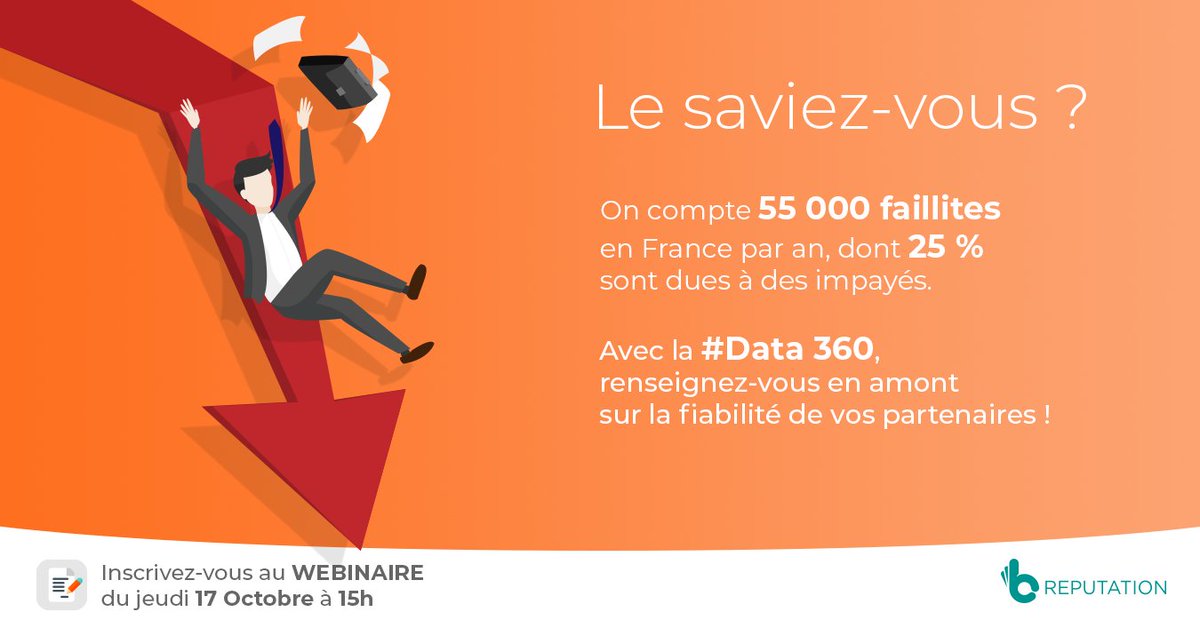 #WEBINAIRE du Jeudi 17 octobre à 15h00.

Réduisez vos risques clients et fournisseurs en améliorant votre #veille stratégique. 

Conférence en ligne aujourd'hui à 15H00 ! Inscrivez-vous gratuitement sur : app.livestorm.co/camelia-tech/r… 

#Finance #Achats