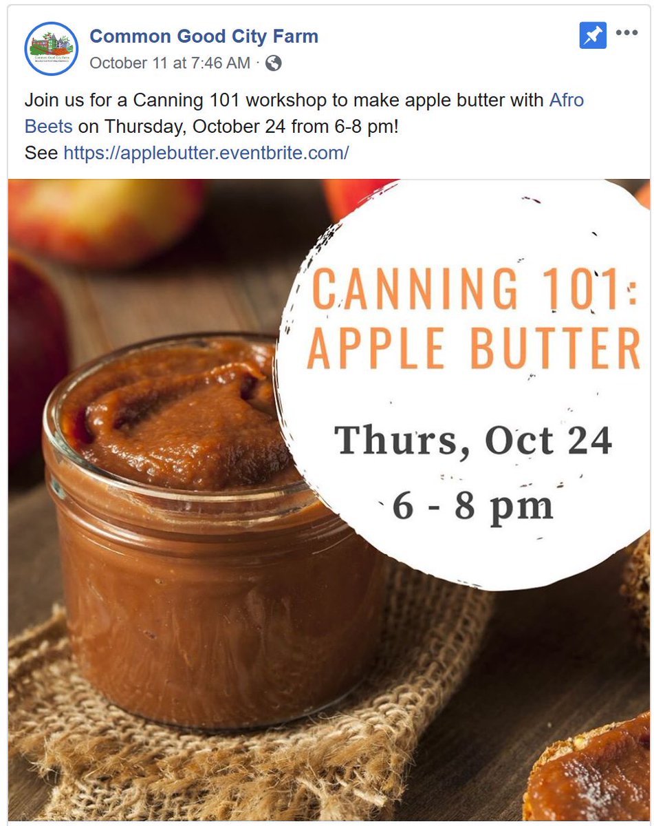 Scott Roberts (@scottrobertsdc) on Twitter photo a week from today: <a href="/CmmnGoodCtyFarm/">CommonGoodCityFarm</a>'s Apple Butter Canning Workshop with @afrobeets; this workshop will meet in the basement of <a href="/StGeorgesDC/">St Georges DC</a>, 160 U St NW 🍏🍎
<a href="/LeDroitParkDC/">LeDroit Park Civic Association</a> #BloomingdaleDC
eventbrite.com/e/canning-101-… a week from today: <a href="/CmmnGoodCtyFarm/">CommonGoodCityFarm</a>'s Apple Butter Canning Workshop with @afrobeets; this workshop will meet in the basement of <a href="/StGeorgesDC/">St Georges DC</a>, 160 U St NW 🍏🍎
<a href="/LeDroitParkDC/">LeDroit Park Civic Association</a> #BloomingdaleDC
eventbrite.com/e/canning-101-…