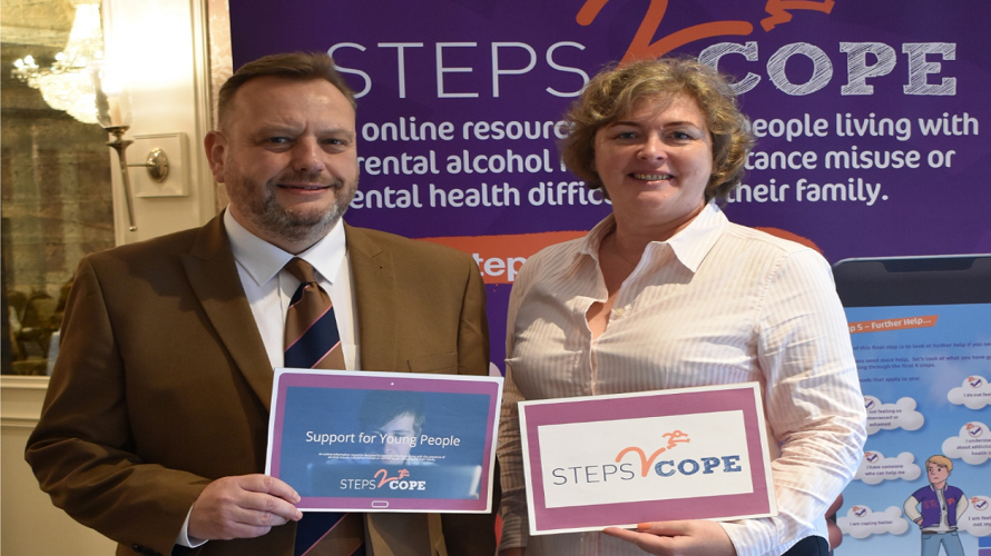 ASCERTNI's tweet photo. Our Chief Executive and Chairperson launched a new online resource to support young people living with the 'hidden harm' caused by a family member's substance misuse at an event in Omagh last week. Read all about it and access the resource at: https://t.co/ws6KM1ZrYb #stepstocope https://t.co/i9Klj2qySs