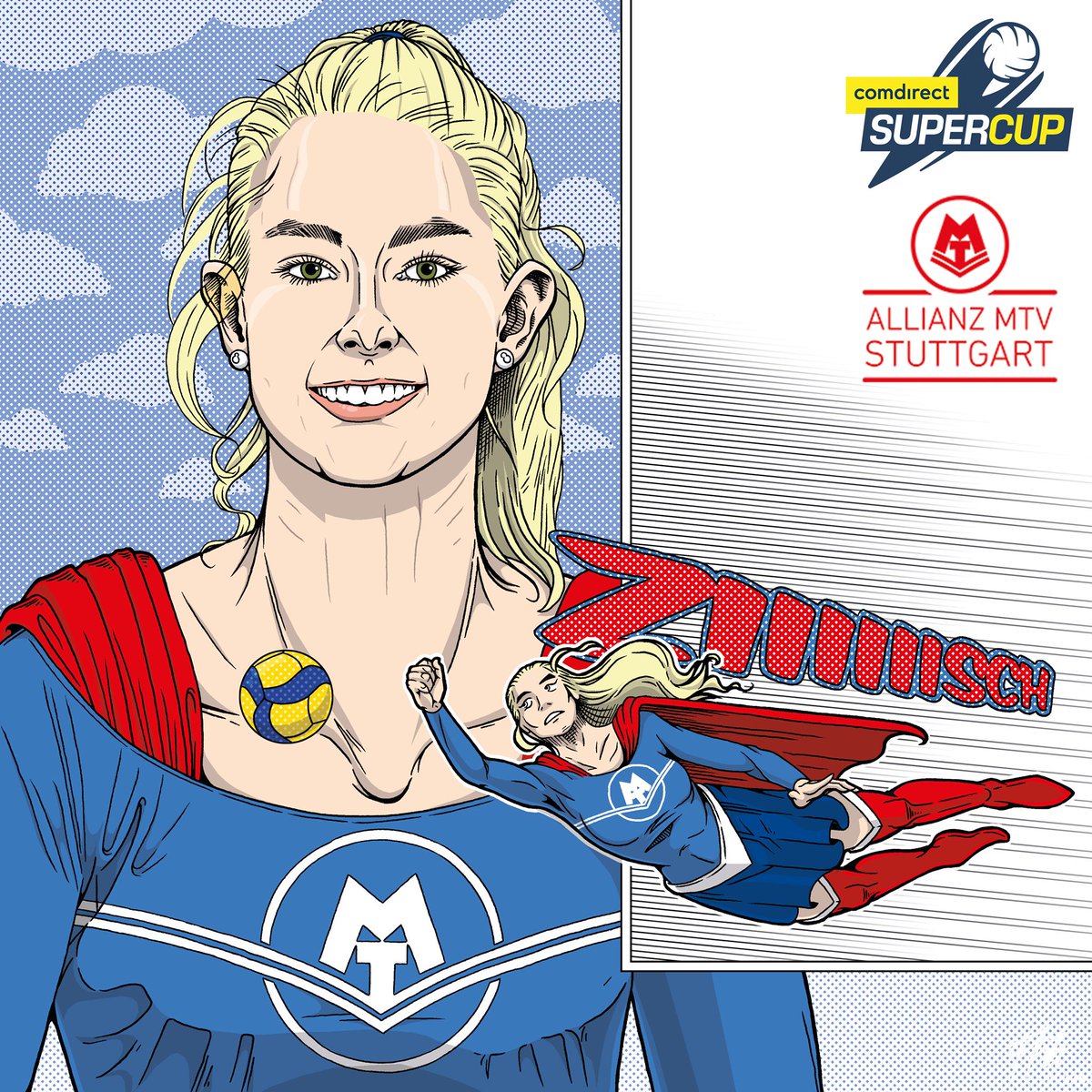 VOLLEYBALL_BL's tweet photo. Mir ist kein Weg zu weit - let´s fly! Liebe #PiaKästner, wir wünschen Dir gute Besserung! 
@AMSVolley I #SUPERcupHELDEN I @comdirect #supercup I #HANNOVERSCHMETTERT I 🎫 für den 20. Oktober in der #TUIArena ► https://t.co/W4IDkMhXb8
🖌: Fabian Marscholik https://t.co/vBq6lEqlZn