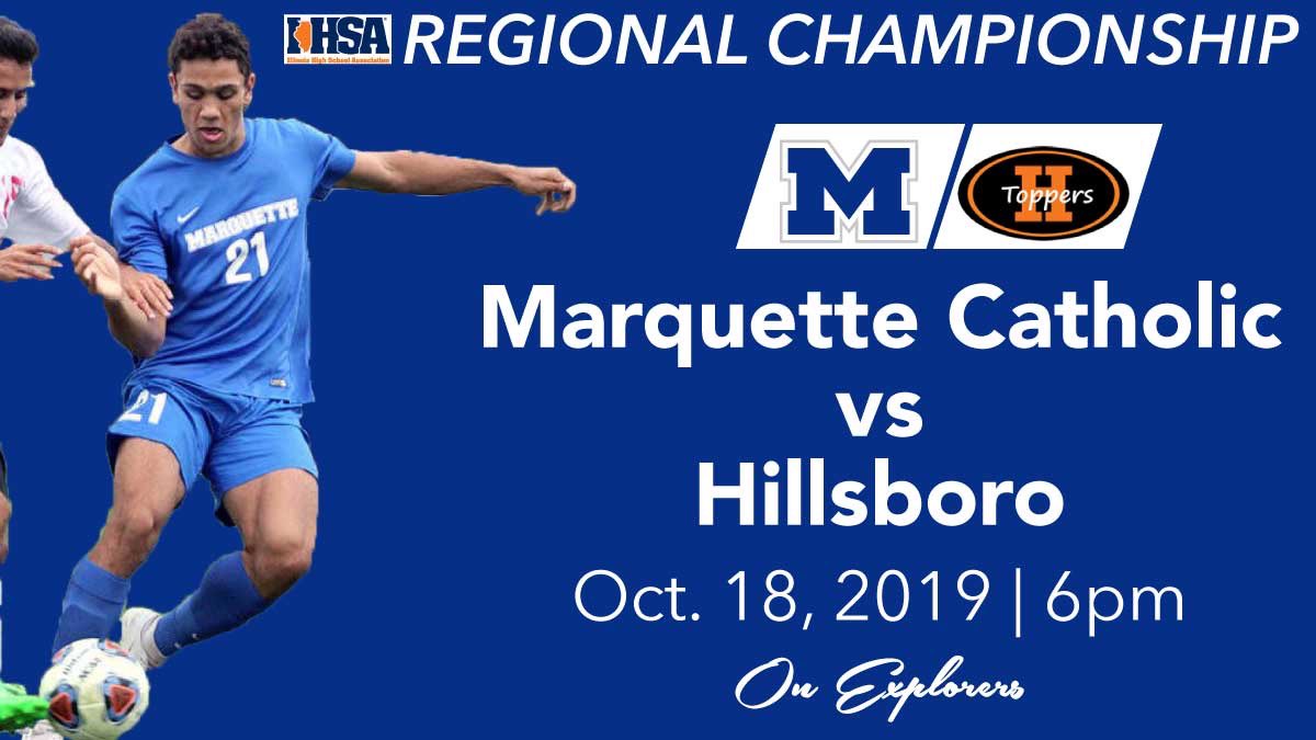 Tomorrow - Alton Marquette Catholic will play Hillsboro for the Regional Championship at Gordon Moore. #OnExplorers @Crewcrazies @HayeserPete @STLhssports @broseberry51 @AltonDailyNews