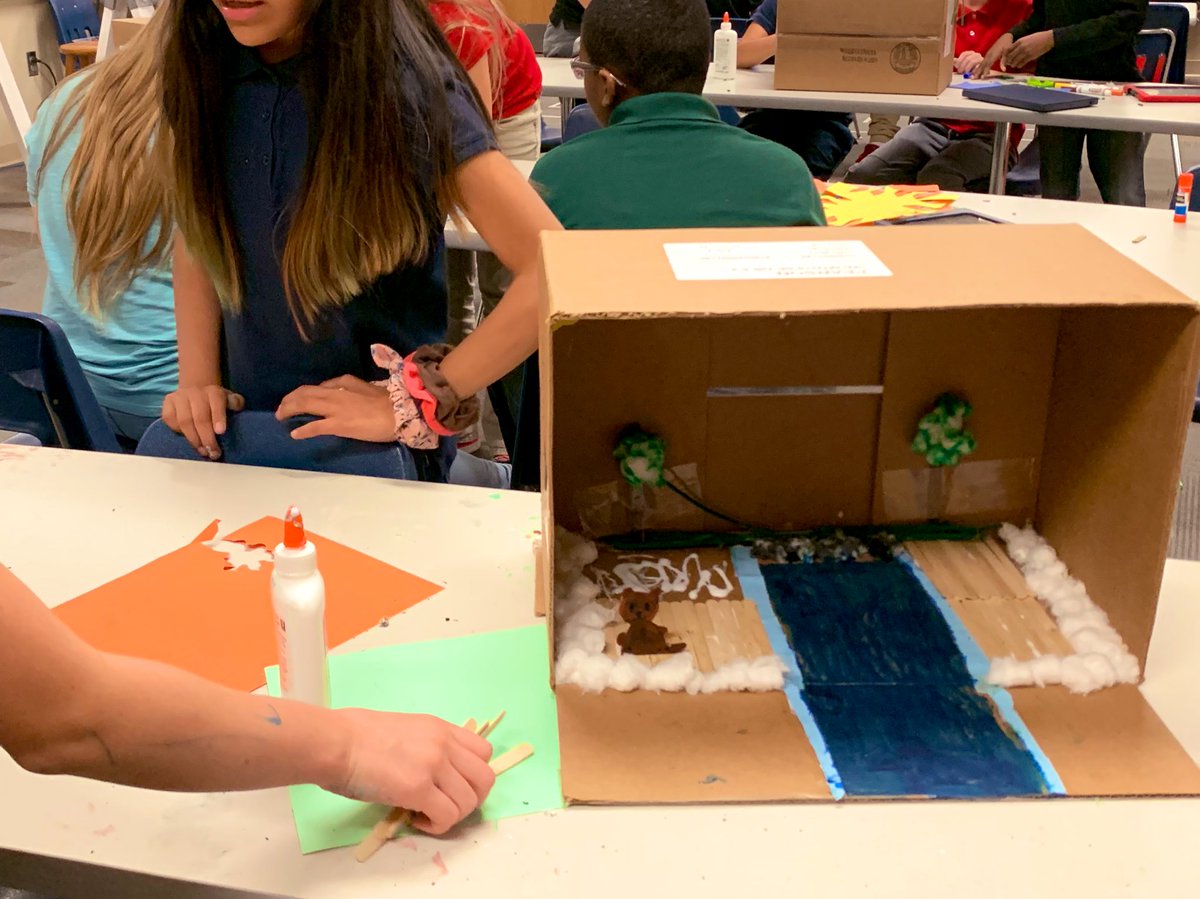 Students from Mr. Culbreth’s class have been busy in the MakerLab this week creating dioramas of the 6 major biomes.