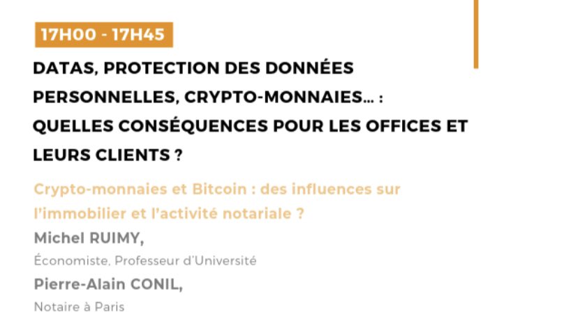 NotairesdeParis's tweet image. ⚡️⚡️⚡️#TechNot2019 | Crypto-monnaies et #bitcoin : des influences sur l’#immobilier et l’activité #notariale.