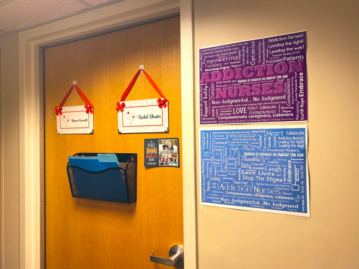 mynameisrachel's tweet photo. Loving my new addictions nursing signs outside the office Shannon and I share! Thanks, Addictions Nursing Certification Board (ANCB)!
#AddictionsNursing #CARN #CertifiedAddictionsRegisteredNurse #buprenorphine #Suboxone #Zubsolv #Sublocade #naltrexone #Vivitrol #naloxone #Narcan https://t.co/vicQBhq43y