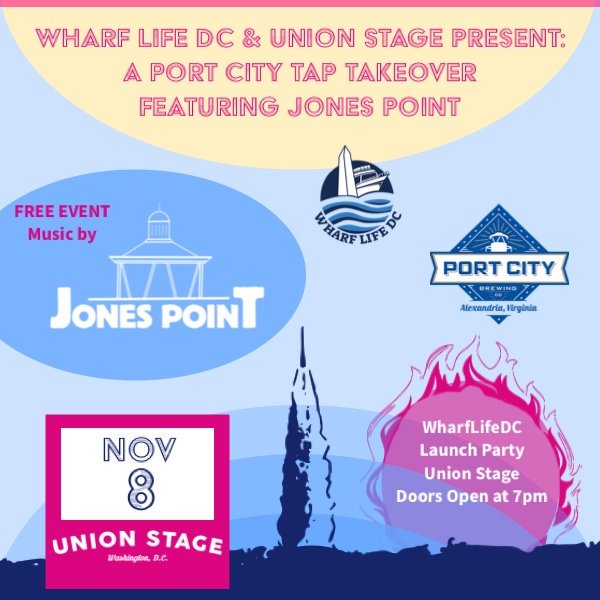 WharfLifeDC's tweet photo. Join us Nov. 8 for the free #WharfLifeDC launch party at #UnionStage! #PortCity is taking over the taps and #JonesPoint is playing the #livemusic!
https://t.co/AZSqfJbY6g https://t.co/bicaZqcLzi