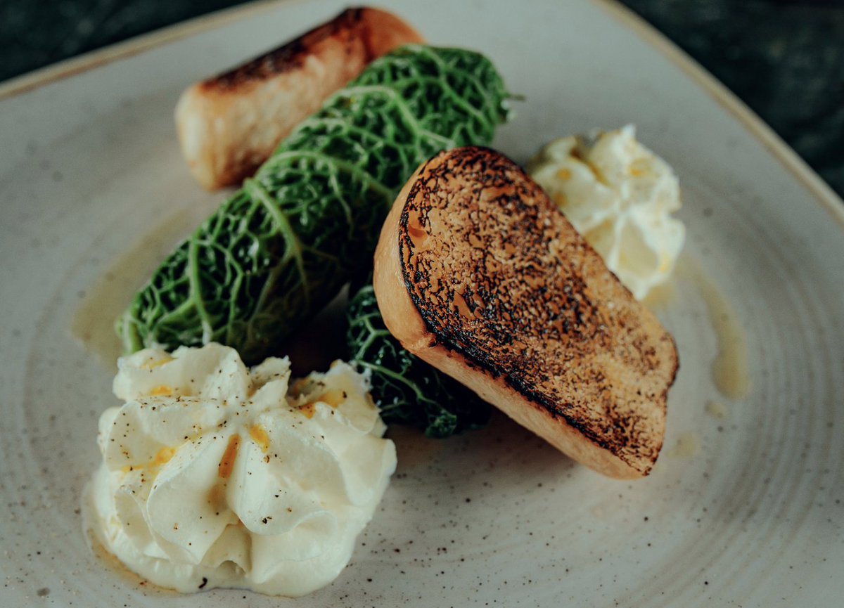 As part of our Piemonte menu, try our vegetarian main - Capunet AI Funghi.

A combination of stuffed savoy cabbage leaves, with wild mushrooms and creamed cheese, served with toasted brioche and a potato and truffle mousse. Beautifully paired with a Barbaresco Socre 2013 wine.