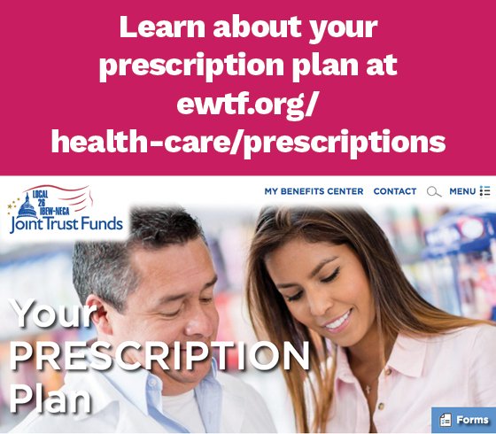 IBEW26TrustFund's tweet photo. Learn about your prescription plan at https://t.co/RlQsWVUWhK. https://t.co/hzBhLcG3j9
