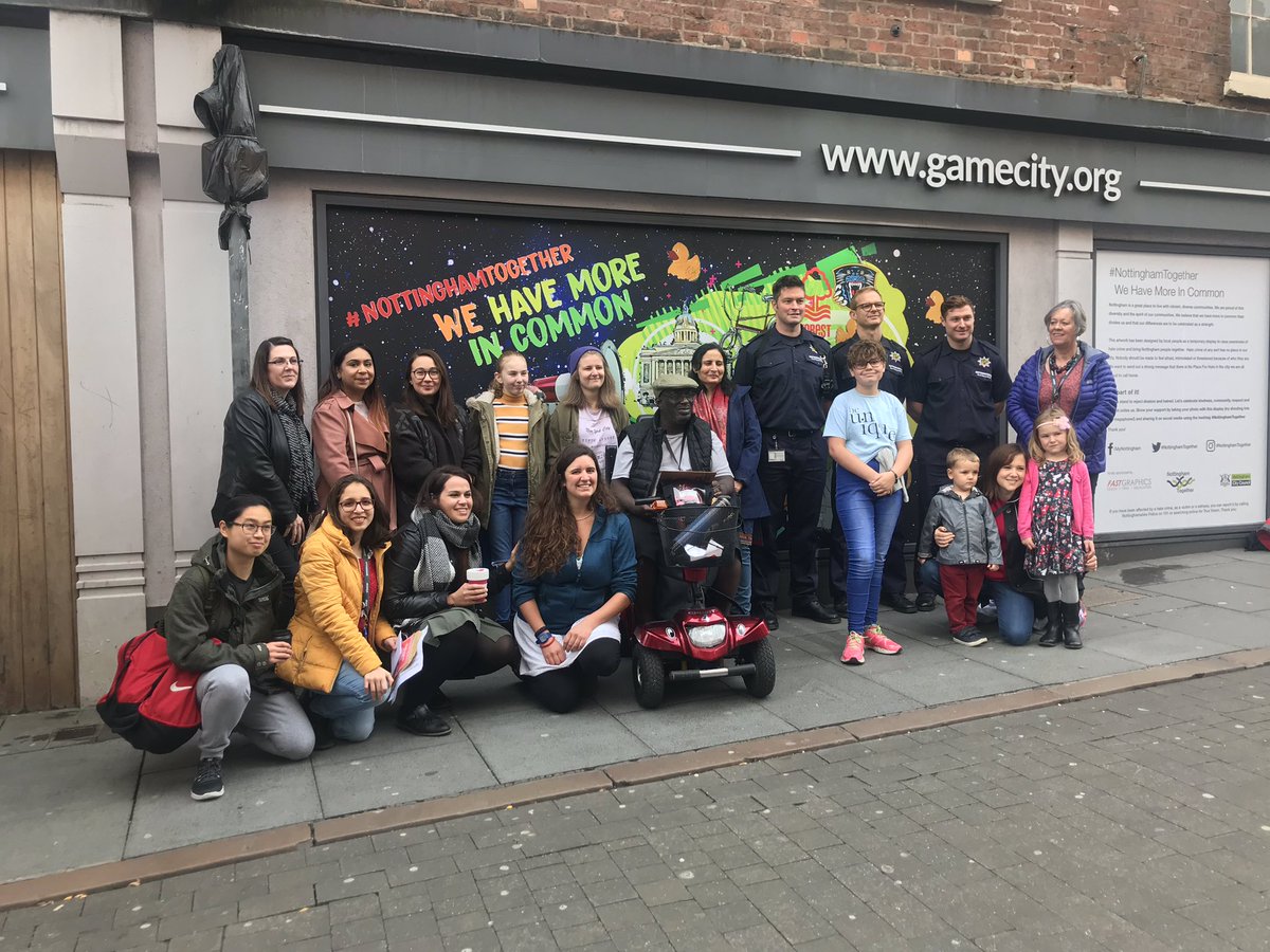 From printing colour to printed on a postcard, we are excited to announce we have won the Nottingham Together Hate Crime awareness campaign’s art competition. 
Our design is at the New Art Exchange! 
#NottinghamTogether #newArtExchange #MoreInCommon #NoPlaceForHate #RefugeeRoots