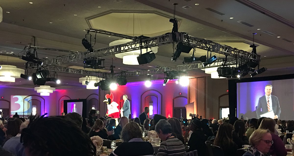 NatlPAT's tweet photo. Proclomation from St. Louis County Executive Dr. Sam Page and Fredbird at #PATCON19 closing brunch. https://t.co/HUbkoehfEo