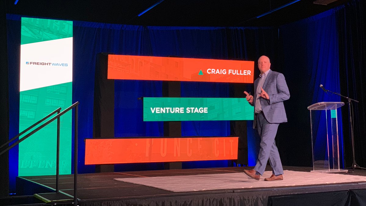 VentureAtlanta's tweet photo. Here is CEO @FreightAlley with @FreightWaves impressing the crowd with best-in-class SaaS metrics on the #VA2019 stage!🚚 https://t.co/JUuISSSbcm