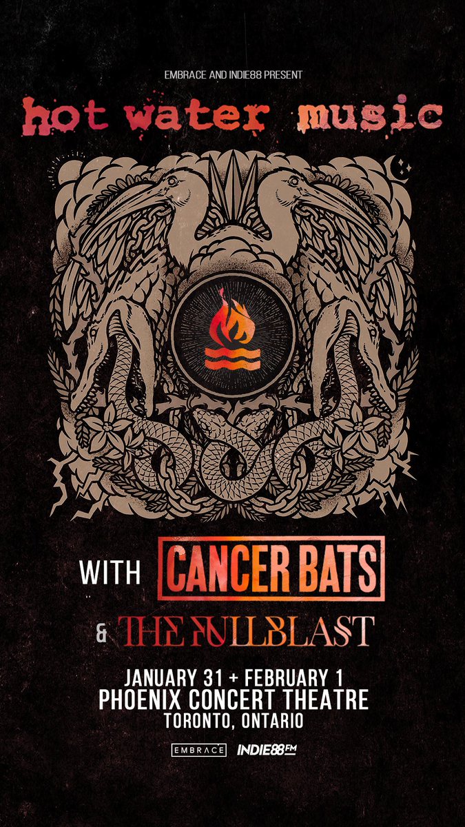 Hot Water Music (@hotwatermusic) on Twitter photo Stoked to announce that The Fullblast will be joining us and <a href="/cancerbats/">Cancer Bats</a> in January! Ticket links below:
MONTREAL
tickets.evenko.ca/shop/#/509129e…
TORONTO
FRI JAN 31: ticketweb.ca/event/hot-wate…
SAT FEB 1: ticketweb.ca/event/hot-wate… Stoked to announce that The Fullblast will be joining us and <a href="/cancerbats/">Cancer Bats</a> in January! Ticket links below:
MONTREAL
tickets.evenko.ca/shop/#/509129e…
TORONTO
FRI JAN 31: ticketweb.ca/event/hot-wate…
SAT FEB 1: ticketweb.ca/event/hot-wate…