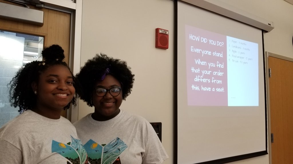 GPHSFFA's tweet photo. Day 2- Student Environmental Alliance. Students are learning about action projects and how they can make a difference. Did you know our county has the largest food waste composting center on the east coast? #leafgrow https://t.co/RzE8O8N52y