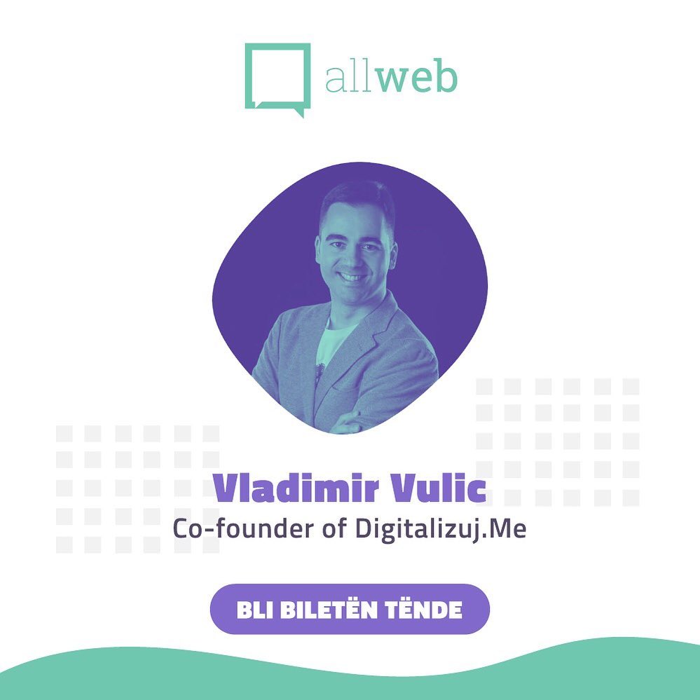 DigitalizujMe's tweet photo. 😍 @vulicvladimir, suosnivač #DigitalizujMe, je jedan od govornika na @AllWebAL konferenciji koja se održava danas u Tirani! #AllWebAL https://t.co/CGL8ipo7h9