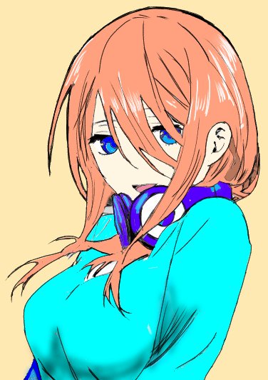 Ains@新米の常連さんさんがTwitterに投稿した中野三玖(五等分の花嫁)のイラスト。