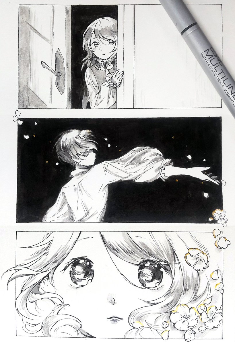day 9 - spellbound
Pierrot wanders around the opera and finds a dazzling star.
(aka an excuse to draw out a dokidoki shoujo moment)
#inktober #inktober2019 #reveriepierrot 
