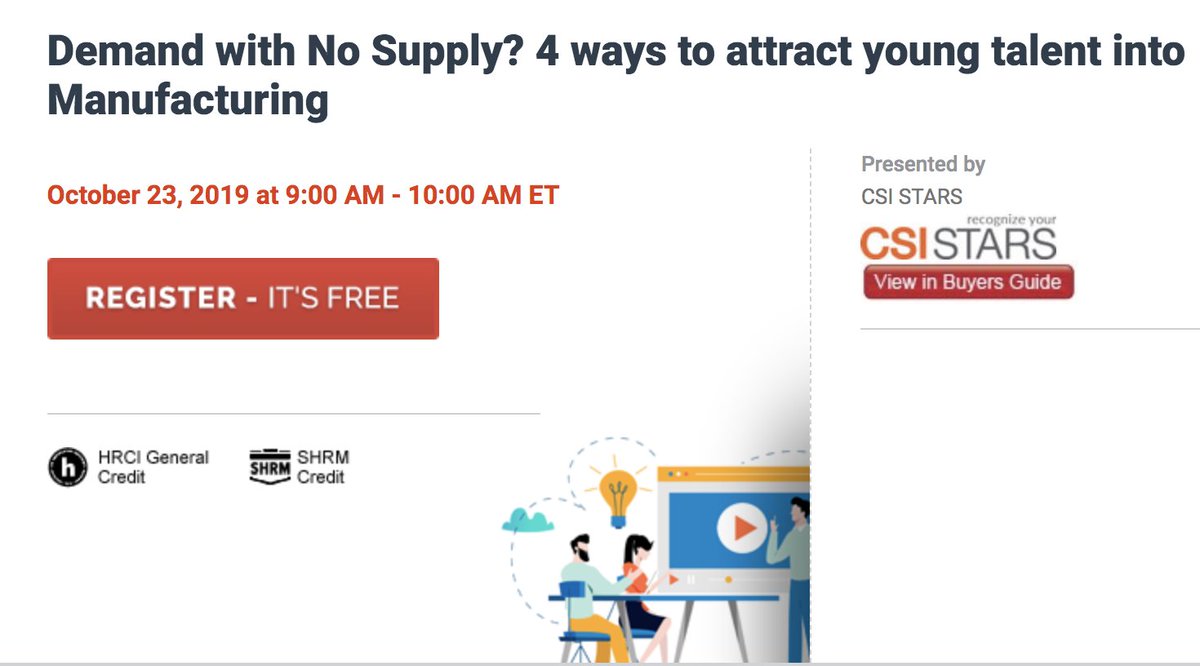 stars_csi's tweet photo. 80% of #manufacturers are worried about meeting #workforcedemands over the next 5 years. Register for our #webcast on @HRdotcom to find out how high-performing manufacturers have evolved their #HRpractices to hold onto employees.
Register Now: https://t.co/7gNuk8egTi https://t.co/dAFkeu10xq