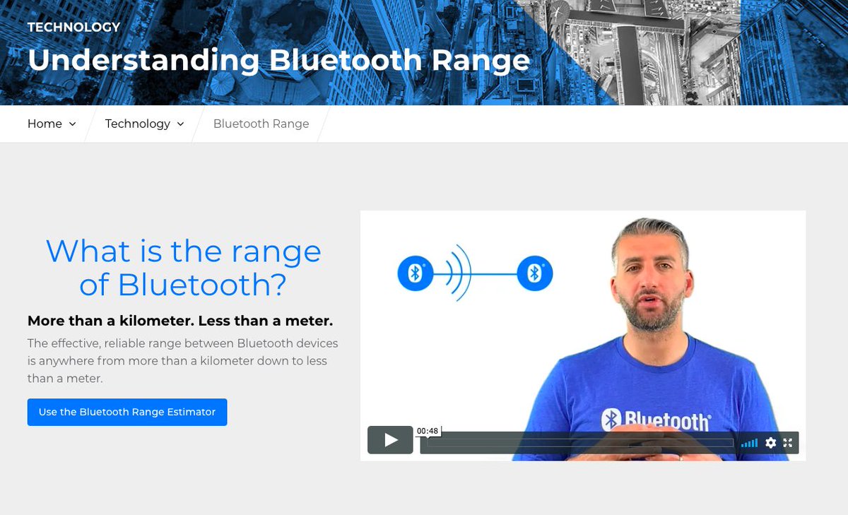 Here is a video on the flexibility of the bluetooth range, by the Bluetooth SIG.
.
Voici une vidéo sur la flexibilité de la portée bluetooth, réalisée par la société elle-même.
.
vimeo.com/364844881